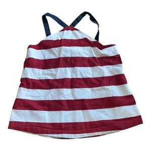 Habitual Girl Red Striped Bow Back Halter Tank Top 12